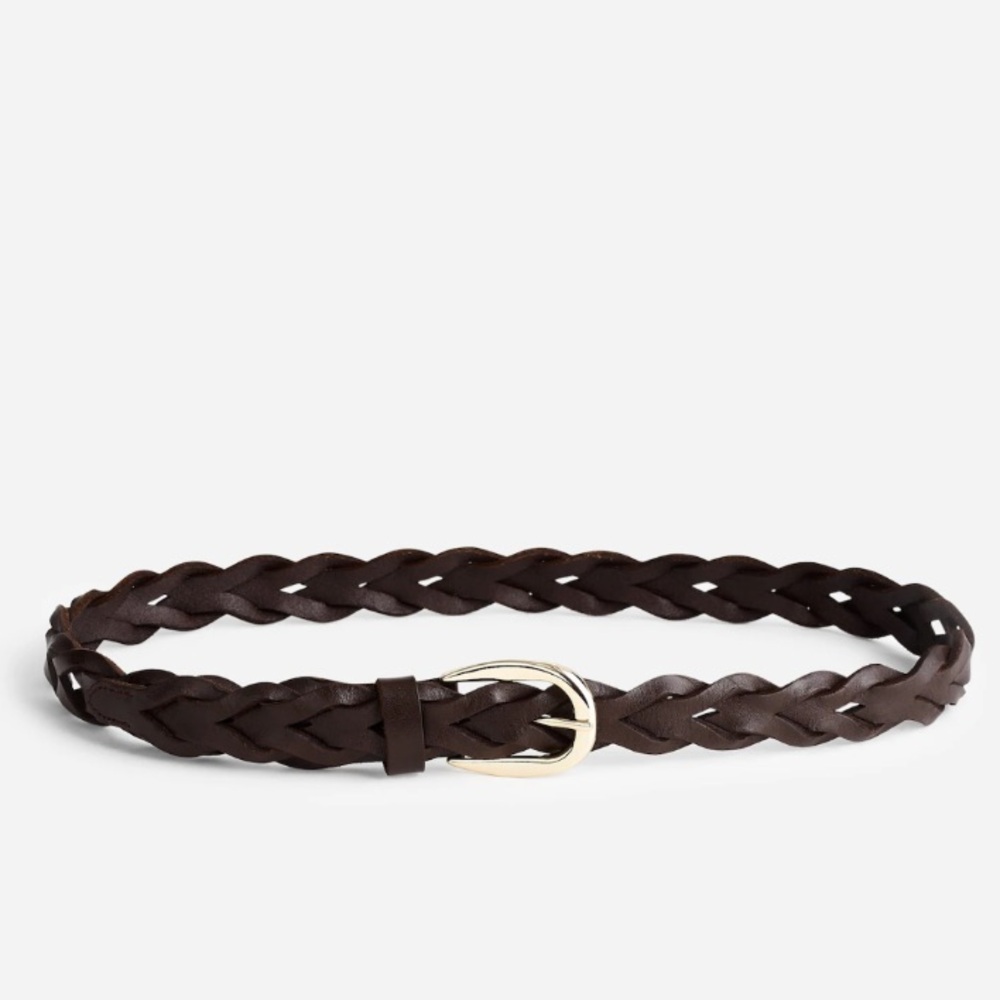 NWT Madewell Braided Belt, Dark Carob, XXS-S